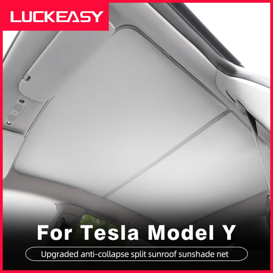 For Tesla Model Y 2020-2023 Automotive Interior Shade Net Split 2 Tablets Anti-collapse Skylight Sunshade Net Protector