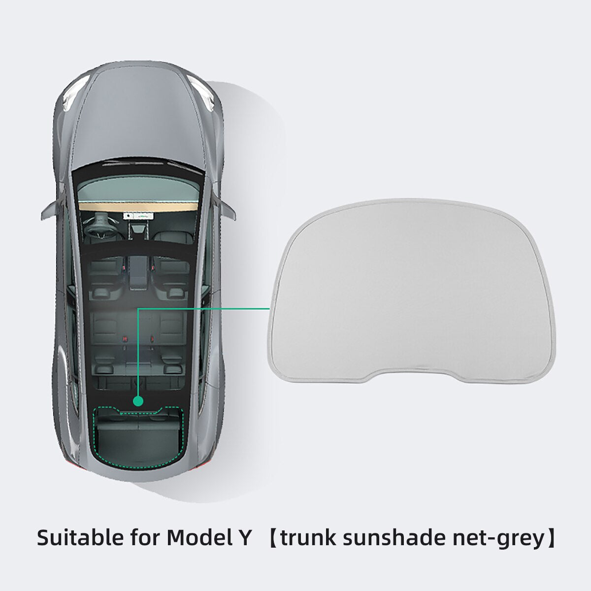 For Tesla Model Y 2020-2023 Automotive Interior Shade Net Split 2 Tablets Anti-collapse Skylight Sunshade Net Protector