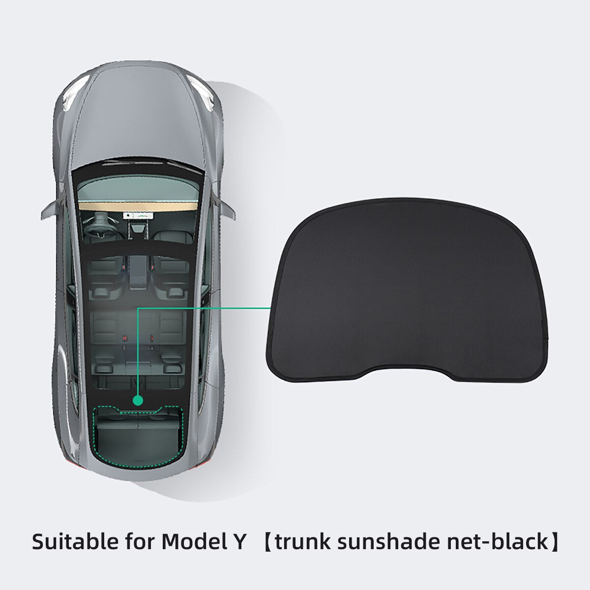 For Tesla Model Y 2020-2023 Automotive Interior Shade Net Split 2 Tablets Anti-collapse Skylight Sunshade Net Protector