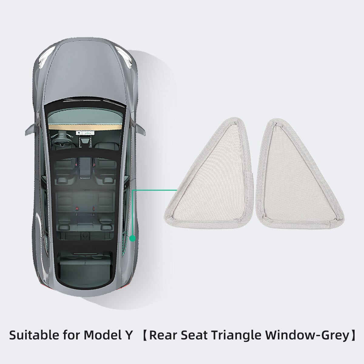 For Tesla Model Y 2020-2023 Automotive Interior Shade Net Split 2 Tablets Anti-collapse Skylight Sunshade Net Protector