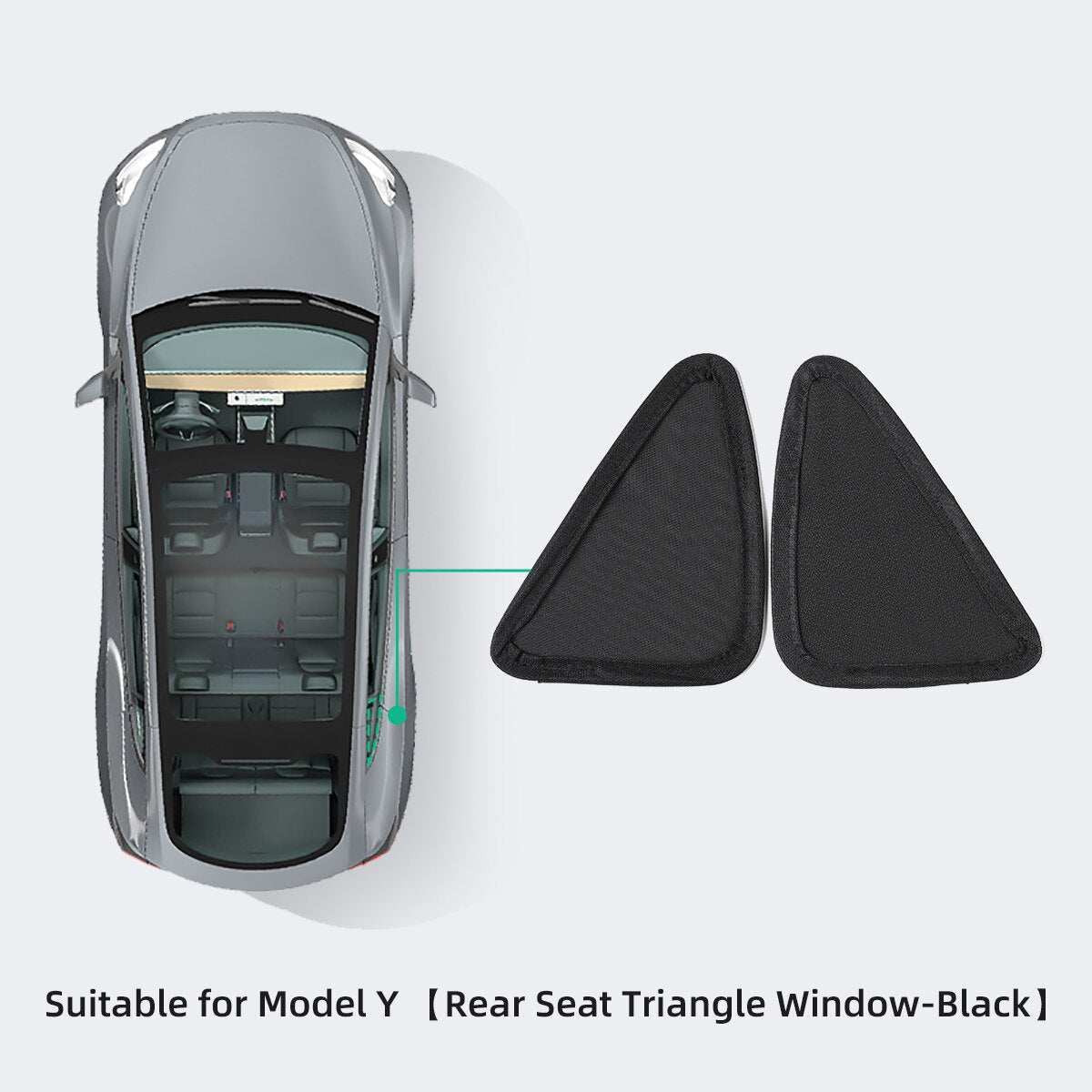 For Tesla Model Y 2020-2023 Automotive Interior Shade Net Split 2 Tablets Anti-collapse Skylight Sunshade Net Protector