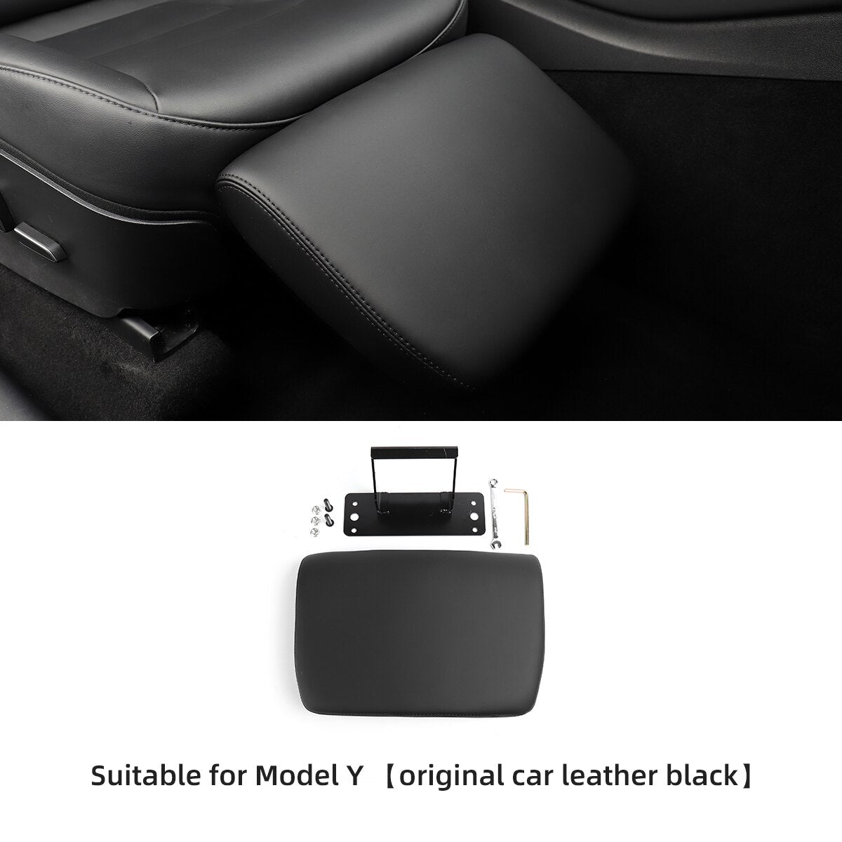 LUCKEASY For Tesla Model Y Co-pilot Leg Rest Extension Mat Model3 2017-2023 Seat Leather Soft Foot Support Leg Knee Pad Model 3