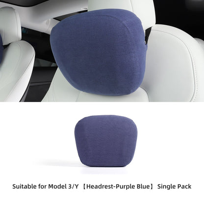 LUCKEASY For Tesla Model3 Model Y Memory Foam Breathable Seat Neck Headrest Lumbar Support Cushion Pillow Car Accessories
