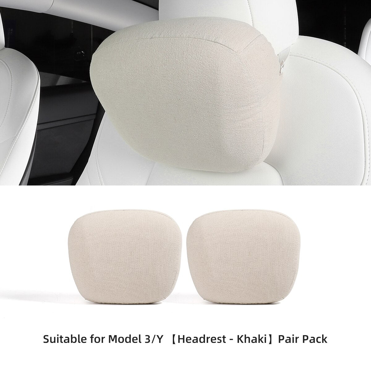 LUCKEASY For Tesla Model3 Model Y Memory Foam Breathable Seat Neck Headrest Lumbar Support Cushion Pillow Car Accessories