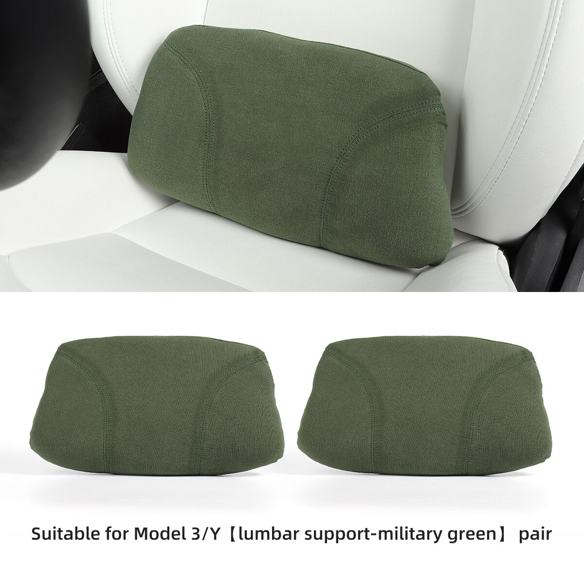 LUCKEASY For Tesla Model3 Model Y Memory Foam Breathable Seat Neck Headrest Lumbar Support Cushion Pillow Car Accessories