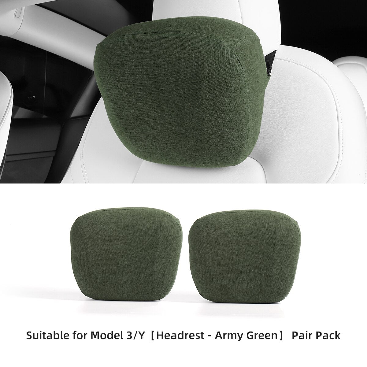 LUCKEASY For Tesla Model3 Model Y Memory Foam Breathable Seat Neck Headrest Lumbar Support Cushion Pillow Car Accessories