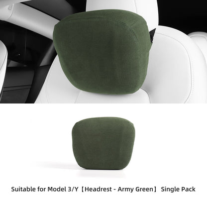 LUCKEASY For Tesla Model3 Model Y Memory Foam Breathable Seat Neck Headrest Lumbar Support Cushion Pillow Car Accessories