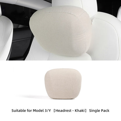 LUCKEASY For Tesla Model3 Model Y Memory Foam Breathable Seat Neck Headrest Lumbar Support Cushion Pillow Car Accessories