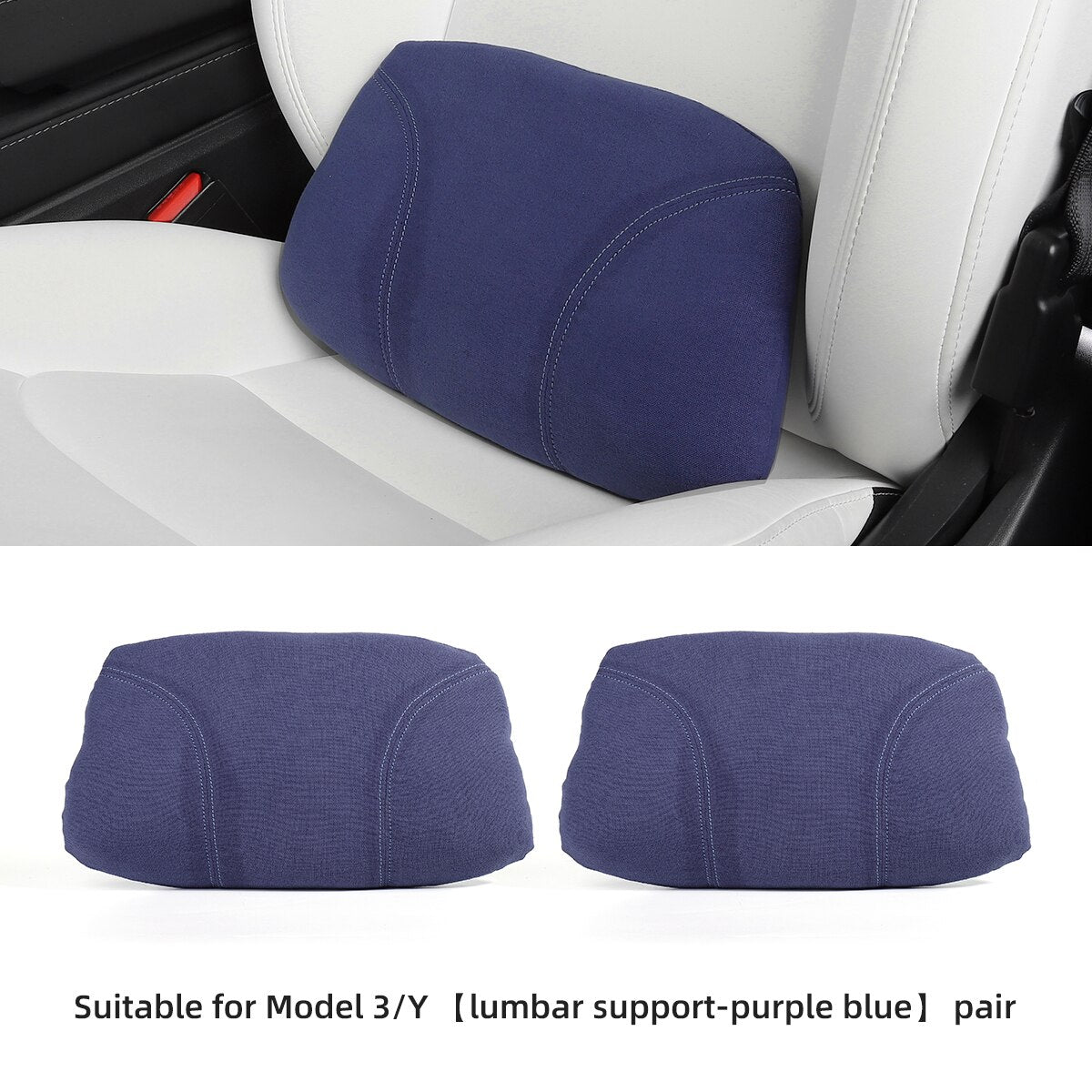 LUCKEASY For Tesla Model3 Model Y Memory Foam Breathable Seat Neck Headrest Lumbar Support Cushion Pillow Car Accessories