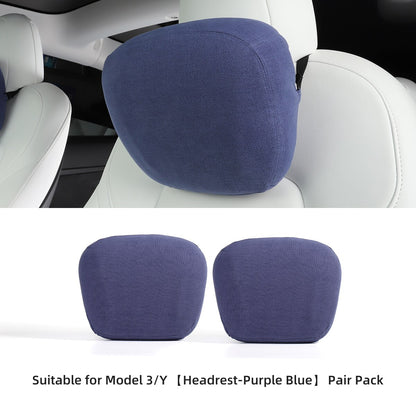 LUCKEASY For Tesla Model3 Model Y Memory Foam Breathable Seat Neck Headrest Lumbar Support Cushion Pillow Car Accessories