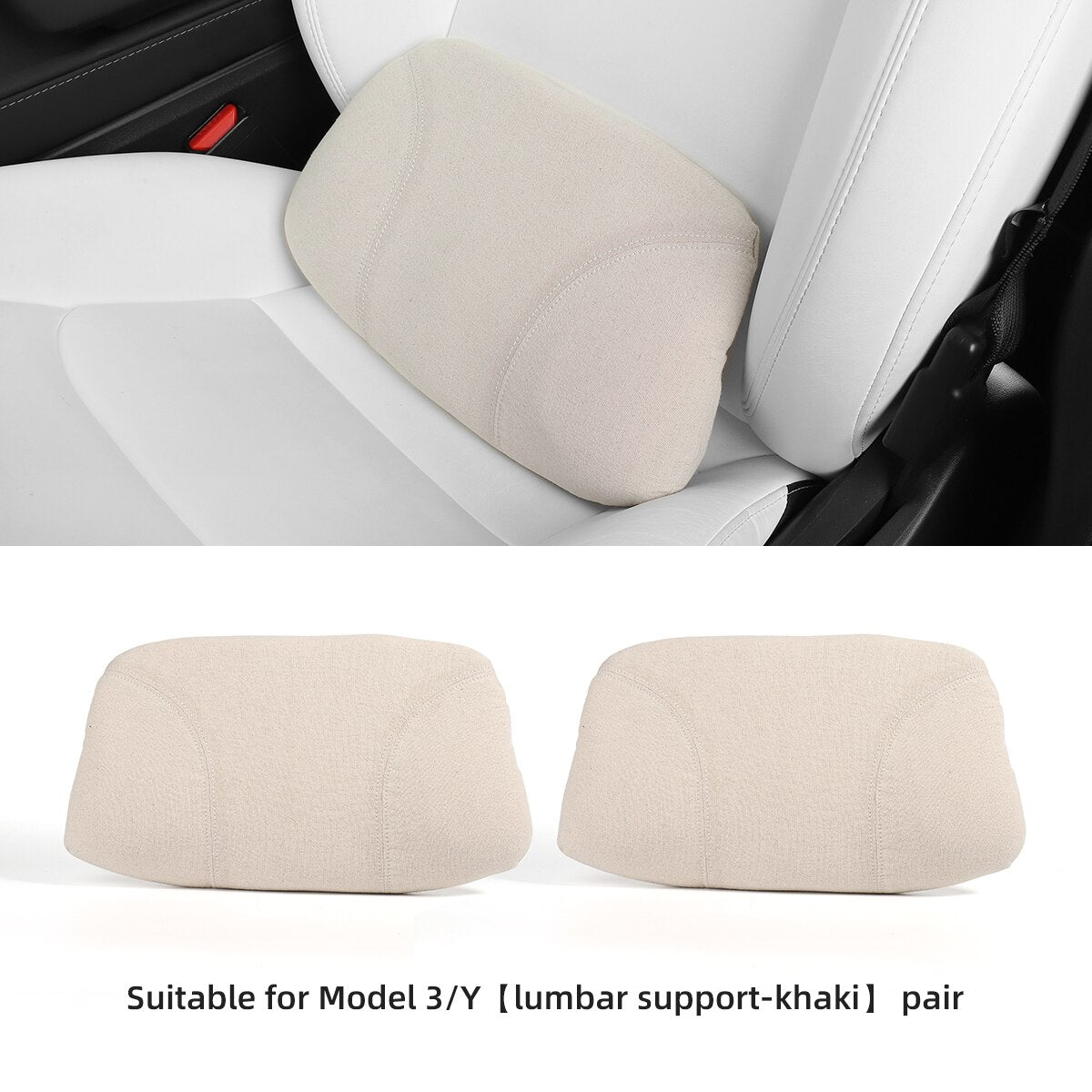 LUCKEASY For Tesla Model3 Model Y Memory Foam Breathable Seat Neck Headrest Lumbar Support Cushion Pillow Car Accessories