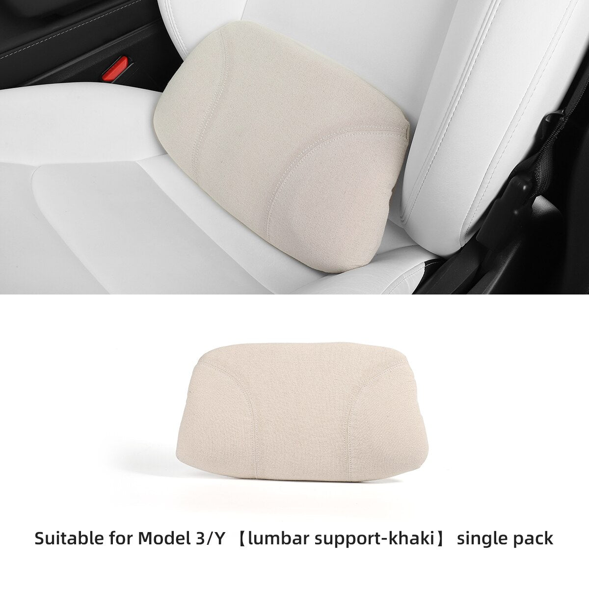 LUCKEASY For Tesla Model3 Model Y Memory Foam Breathable Seat Neck Headrest Lumbar Support Cushion Pillow Car Accessories