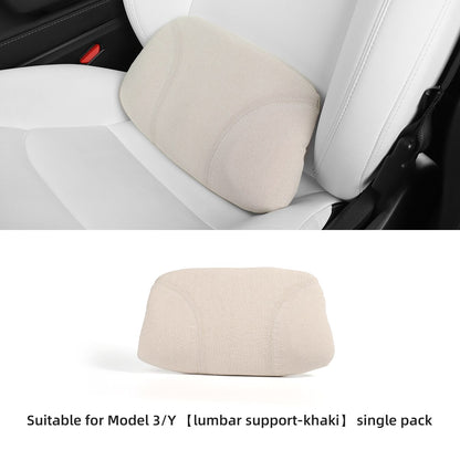 LUCKEASY For Tesla Model3 Model Y Memory Foam Breathable Seat Neck Headrest Lumbar Support Cushion Pillow Car Accessories