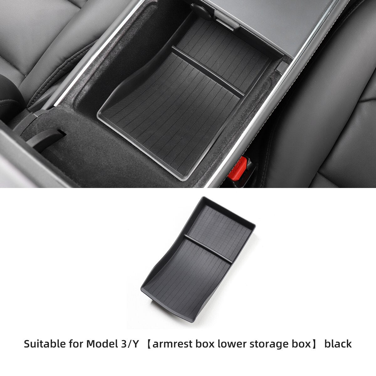 For Tesla Model3 ModelY Car Armrest Box Storage Box TPE Center Control Lower Interior Tidying Accessories Container Box