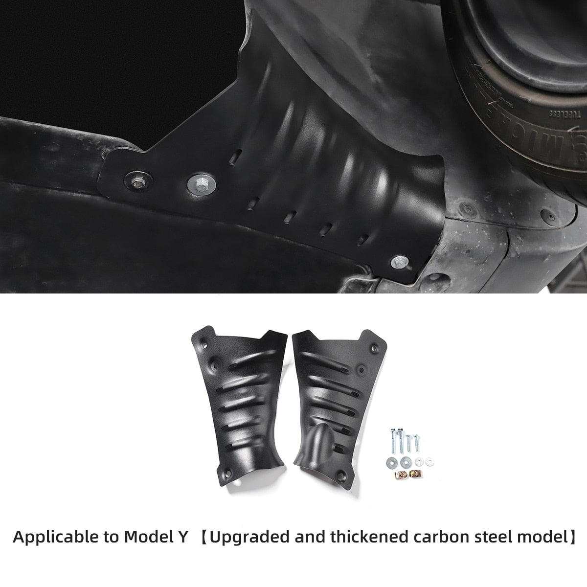 LUCKEASY For Tesla Model3 ModelY Car Carbon Steel Chassis Protection Cover Chassis Coolant Pipe Guard Modification Accessories