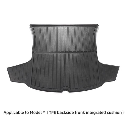 LUCKEASY Front And Rear Trunk Mats Auto Accessories For Tesla Model 3 Model Y 2021-2023 TPE Non-Slip Easy Clean Storage Mat