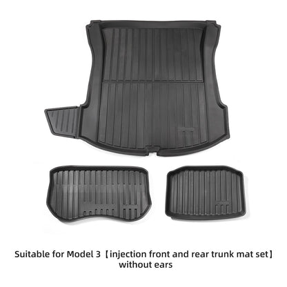 LUCKEASY Front And Rear Trunk Mats Auto Accessories For Tesla Model 3 Model Y 2021-2023 TPE Non-Slip Easy Clean Storage Mat