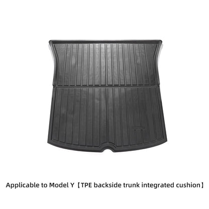 LUCKEASY Front And Rear Trunk Mats Auto Accessories For Tesla Model 3 Model Y 2021-2023 TPE Non-Slip Easy Clean Storage Mat
