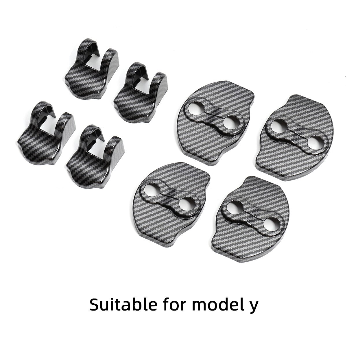 LUCKEASY model3 Car Door Lock Protective Cover For Tesla Model 3 Model Y 2017-2023 ABS Carbon Fiber Door Lock Protective Cover