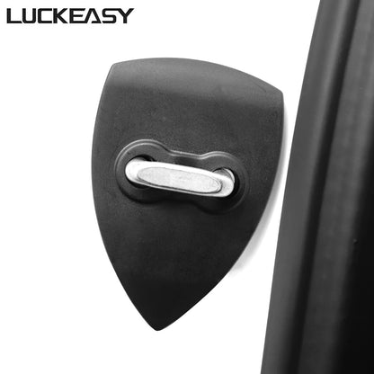 LUCKEASY model3 Car Door Lock Protective Cover For Tesla Model 3 Model Y 2017-2023 ABS Carbon Fiber Door Lock Protective Cover