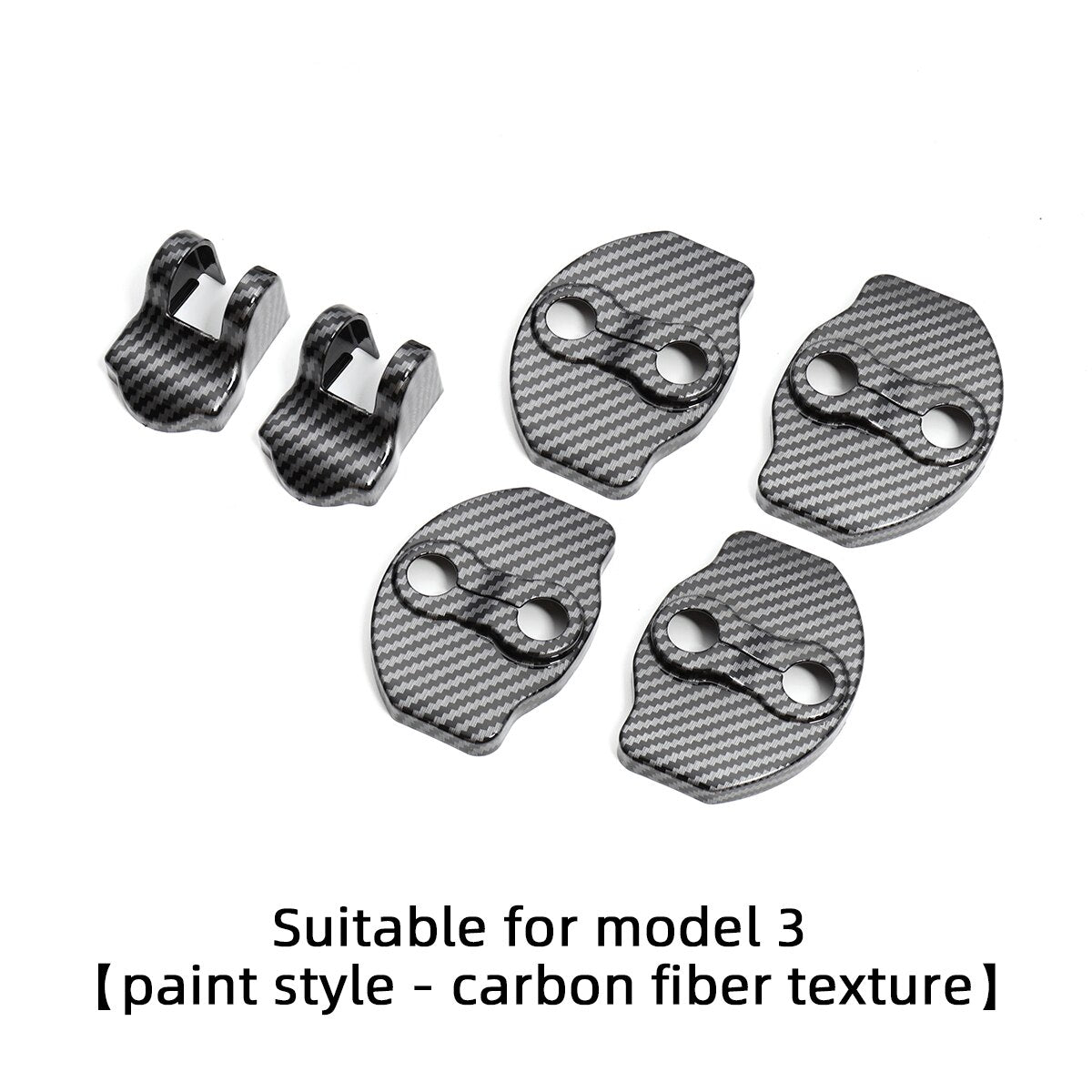 LUCKEASY model3 Car Door Lock Protective Cover For Tesla Model 3 Model Y 2017-2023 ABS Carbon Fiber Door Lock Protective Cover
