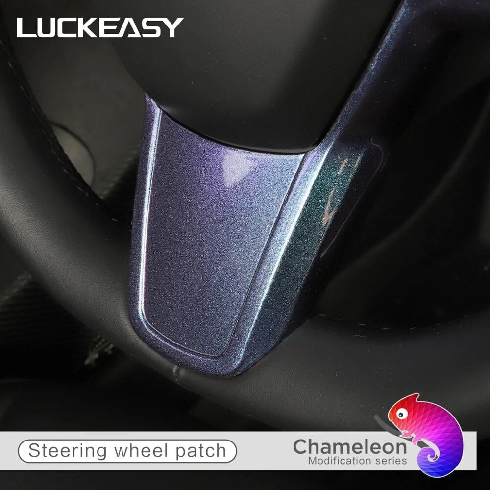 Steering Wheel Decorate Patch For Tesla Model 3 Model Y 2017-2023 Interior Accessories Starry Sky Chameleon Series Model3